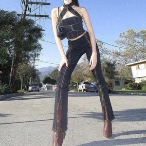 IAMGIA - Dual front zipper jeans - Dark Denim - XL